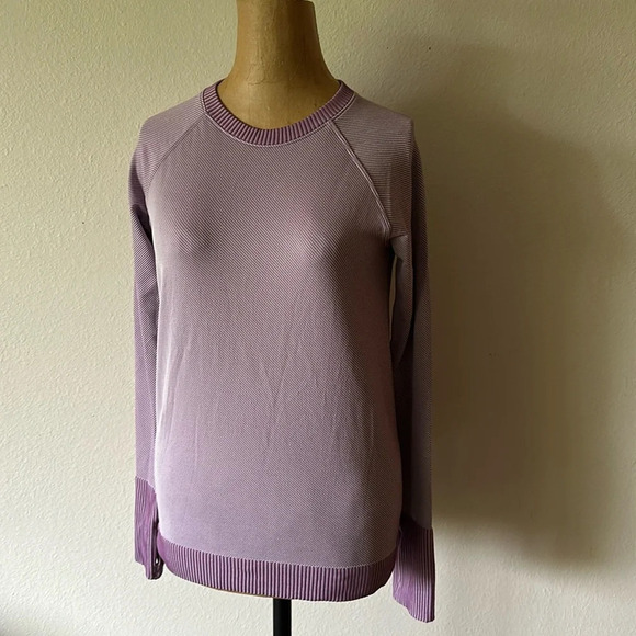 Lululemon 6 Rest Less Pullover in Diagonal Rib Lavender Dew great pre owned cond - Picture 1 of 7